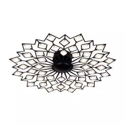 Plafonnier LED noir 56W en forme de fleur en acrylique