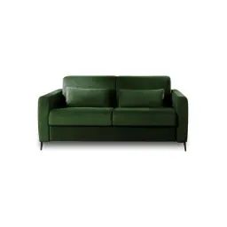 Canapé droit convertible 3 places Velours Vert