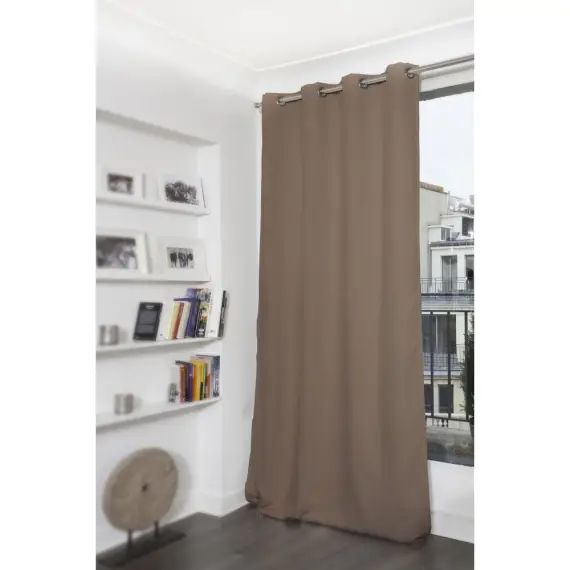 Rideau thermique occultant beige 140×350