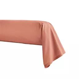 Taie de traversin en percale de coton rose corail 43×230