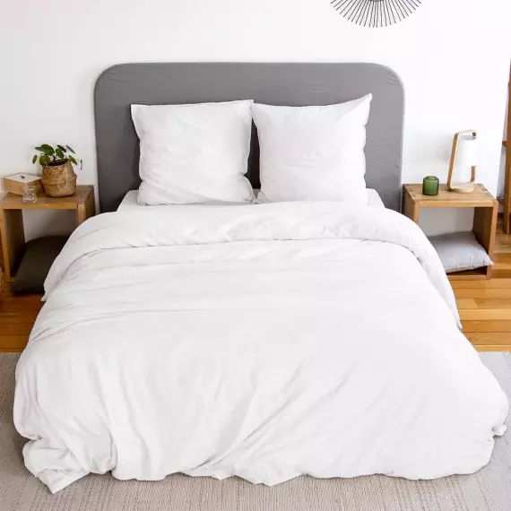 Parure de lit microfibre, blanc, 240 x 220cm