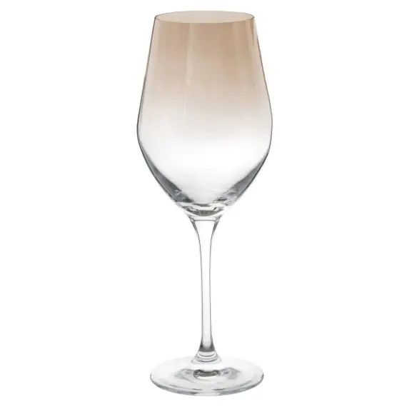 Verre à pied en verre dégradé transparent et ambre brillant