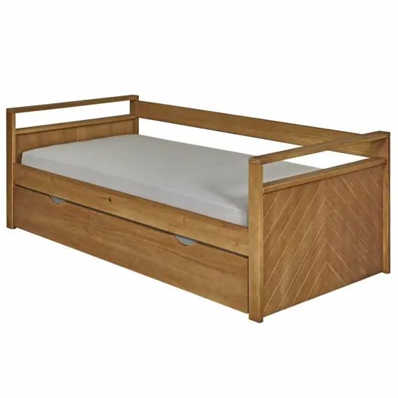 Lit banquette gigogne 90×200 cm bois massif bois