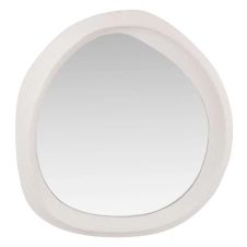 Miroir ovoïde blanc 43×45