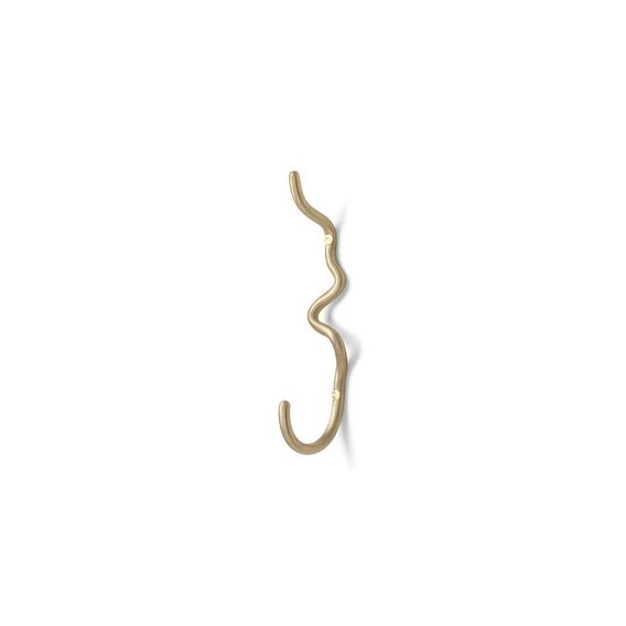 Patère Curvature en Métal, Laiton massif – Couleur Or – 3 x 13.39 x 19.7 cm – Designer Trine Andersen