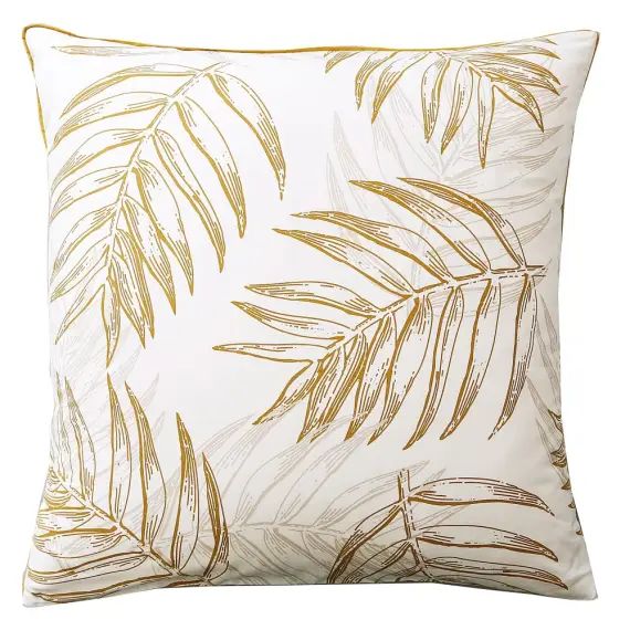 Taie d&rsquo;oreiller 63×63 jaune en coton