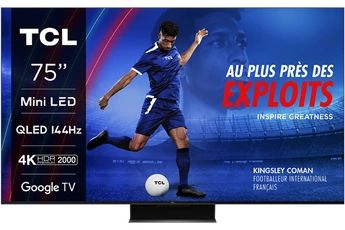 TV LED Tcl 75C845 75&Prime; 4K QLED Mini-LED 144Hz 190cm 2023