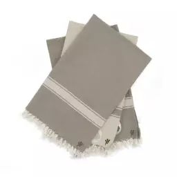 Torchons (x3) coton  45×75 taupe