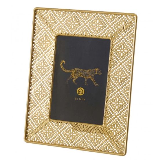 Cadre photo à poser en métal doré 8x12cm