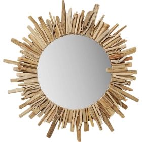 Miroir rond en bois D82