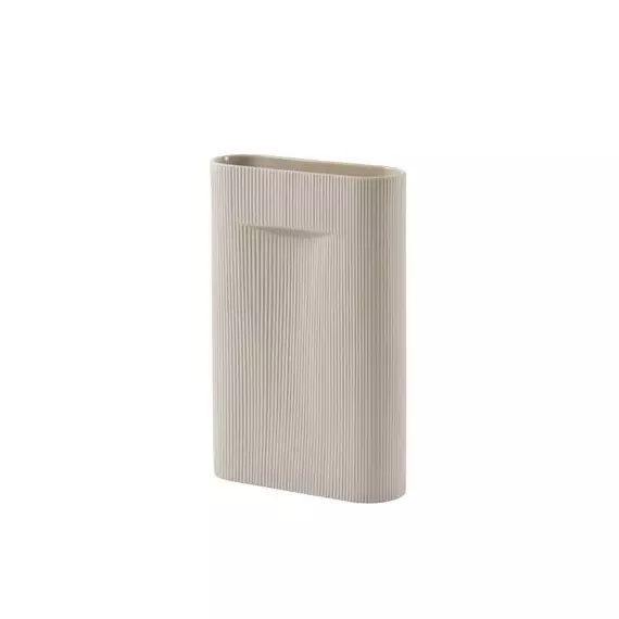 Vase Ridge en Céramique, Faïence – Couleur Beige – 31 x 32.08 x 48.5 cm – Designer Studio Kaksikko