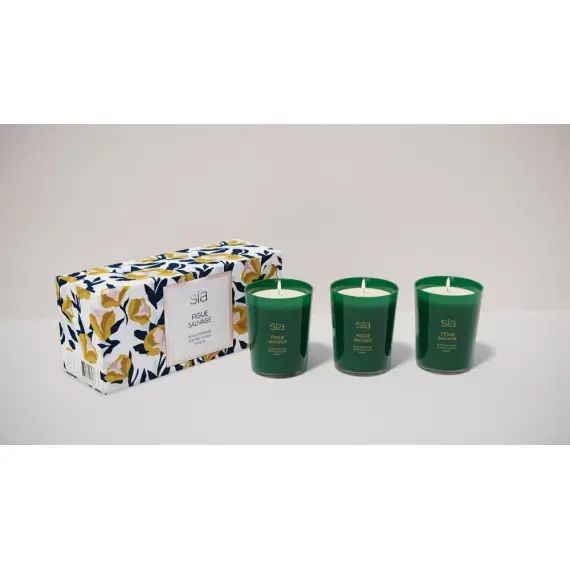 Coffret de 3 bougies parfumées figue sauvage 6.5×5.5cm