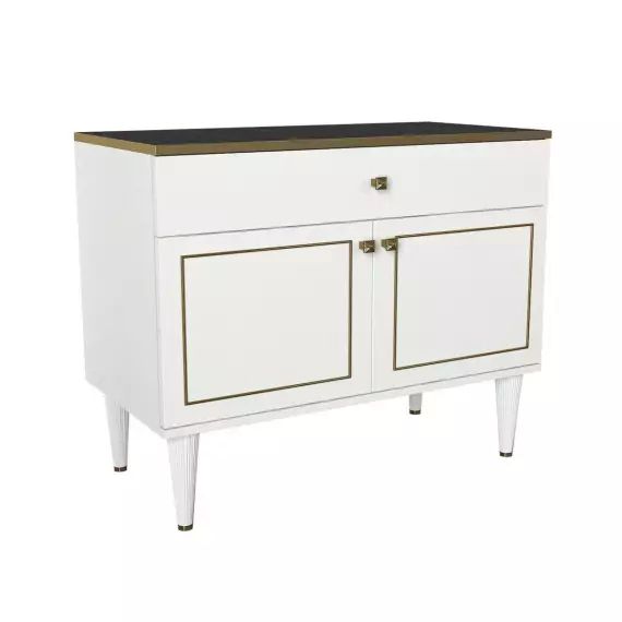 SION – Commode Blanc / Or / Noir