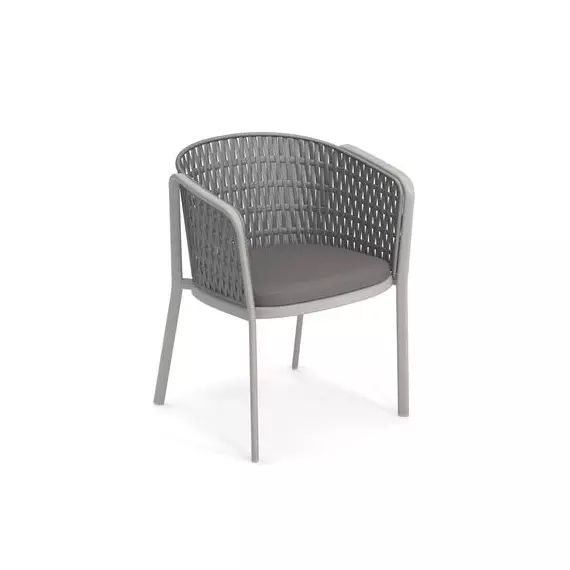 Fauteuil Carousel en Métal, Aluminium – Couleur Gris – 61.5 x 76.63 x 77 cm – Designer Sebastian  Herkner