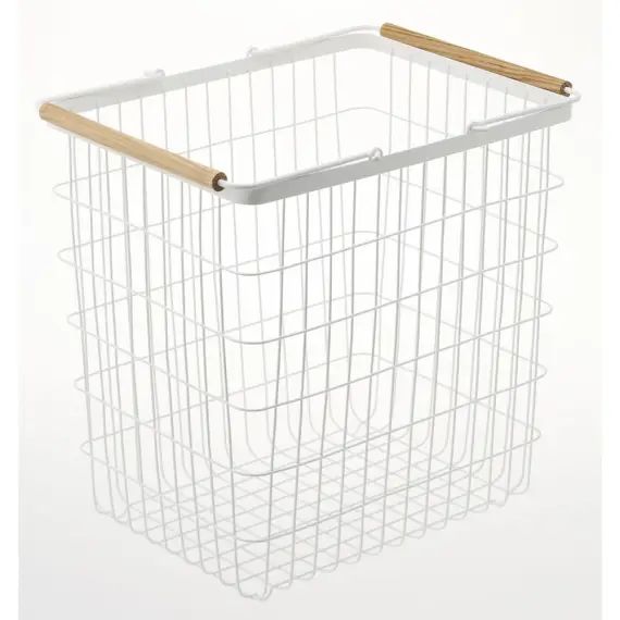 Panier à linge en métal blanc laundry
