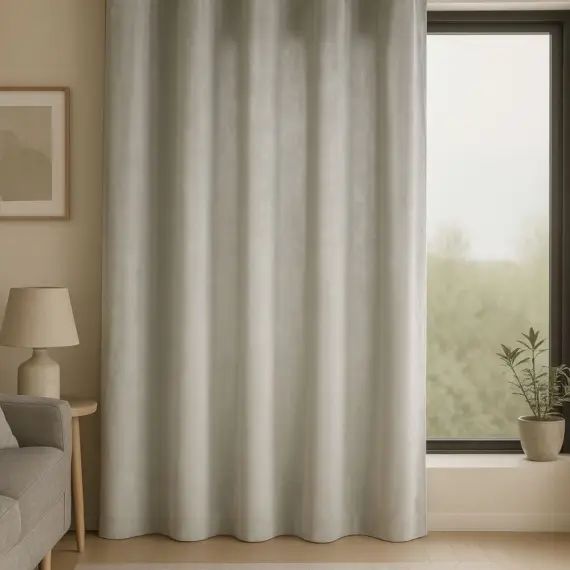 Rideau en velours au style cossu gris 250 x 140