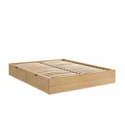 Cadre de lit à tiroirs  cannage rotin 140×190 sommier inclus