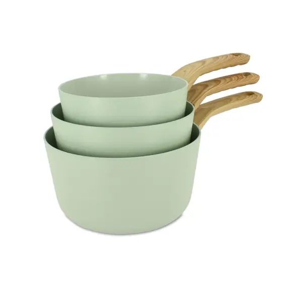 Set de 3 casseroles en aluminium céladon – compatible induction