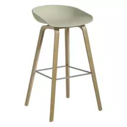 Tabouret de bar About a stool en Plastique, Chêne savonné – Couleur Vert – 50 x 46 x 85 cm – Designer Hee Welling