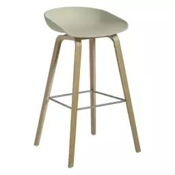 Tabouret de bar About a stool en Plastique, Chêne savonné – Couleur Vert – 50 x 46 x 85 cm – Designer Hee Welling
