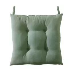 Galette de chaise vert 40×40 en coton