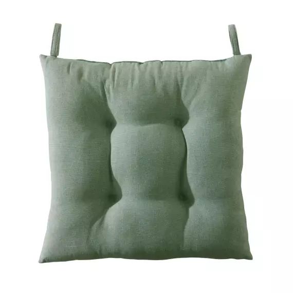 Galette de chaise vert 40×40 en coton