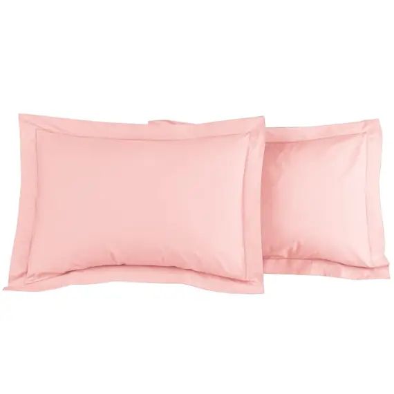 Lot de 2 taies d&rsquo;oreiller unie percale e Poudre 50×70