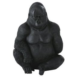 Statue de jardin gorille assis noir mat H83
