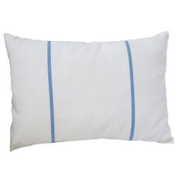 CARTHAGE – Housse de coussin coton rayures bleu fond blanc 35 x 50