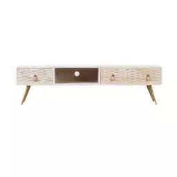 Meuble TV en bois blanc 146 cm