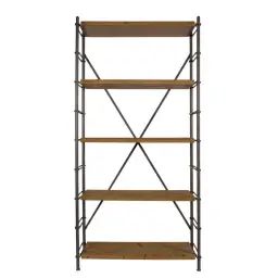 Etagere industrielle en bois et acier