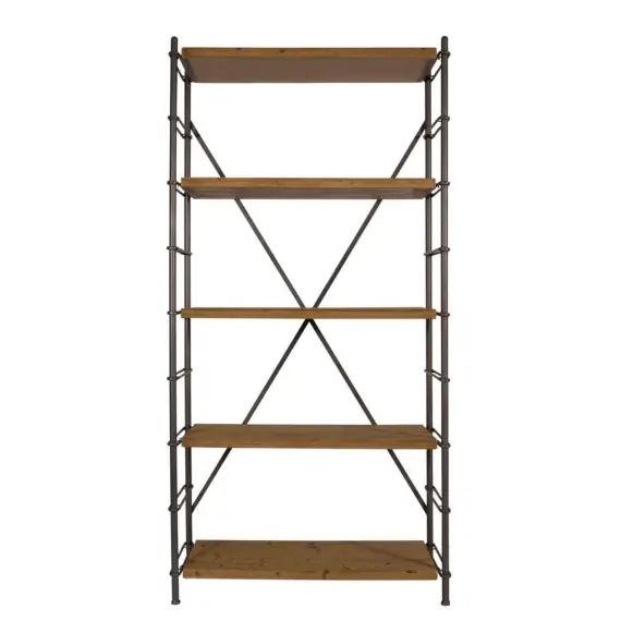 Etagere industrielle en bois et acier