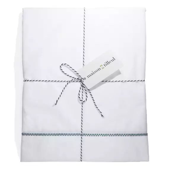 Housse De Couette Percale Coton DOZMARY Sensei - Bicolore Réversible, 140x200 Cm, Indigo/nuage, 80 Fils/cm² - 2