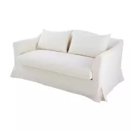 Canapé 2 places en lin blanc