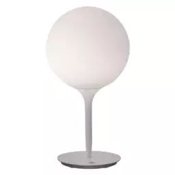 Lampe de table Castore en Verre, Zamac – Couleur Blanc – 36 x 53 x 55 cm – Designer Michele de Lucchi