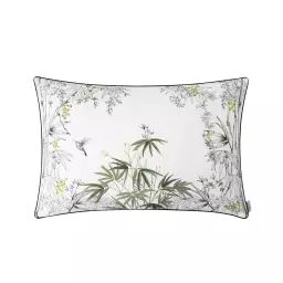 Housse de coussin en lin Blanc 40×60 cm