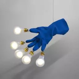 Suspension Luzy en Plastique, Verre – Couleur Bleu – 54 x 31.07 x 34 cm – Designer