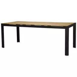 Table de jardin en aluminium et acacia 205 x 90 cm bois