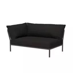 Canapé de jardin modulable Level 2 en Tissu, Tissu Sunbrella Heritage – Couleur Noir – 139 x 92.5 x 68.5 cm – Designer Henrik  Pedersen