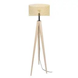 Lampadaire métal naturel et jaune