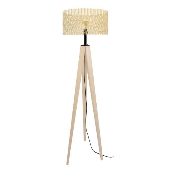 Lampadaire métal naturel et jaune