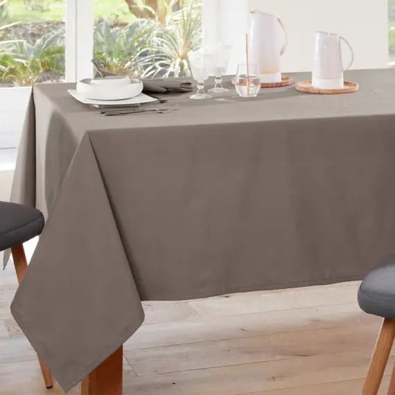 Nappe rectangulaire 140×200 marron en coton