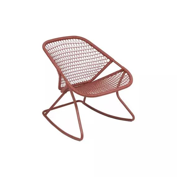 Rocking chair Sixties en Plastique, Fibre polyéthylène – Couleur Rouge – 60.5 x 77.97 x 72 cm – Designer Frédéric Sofia