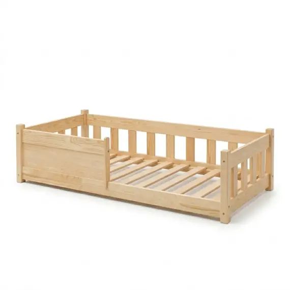 Lit 90×190 sommier inclus naturel