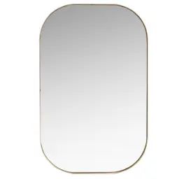 Miroir arrondi en métal doré 45×70