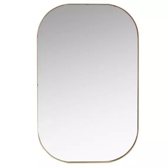Miroir arrondi en métal doré 45×70