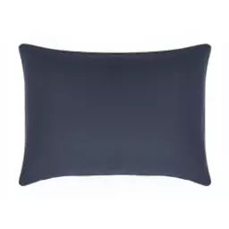 Taie d’oreiller unie en coton bleu nuit 50×70