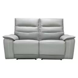 Canapé droit relax électrique 2 places FOGGIA coloris gris
