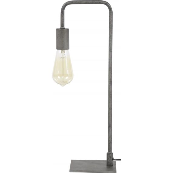 LAURA – Lampe de table vintage en métal gris ancien