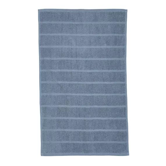 Tapis de bain uni en Coton Bleu ardoise 50×80 cm